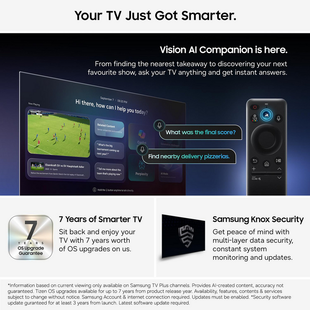 Samsung QE55QN80HAUXXU 55 Inch QN80H QLED Quantum Mini LED 4K Ultra HD HDR Smart AI TV 2026